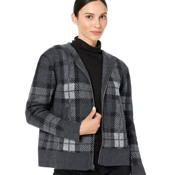 Toad & Co Heartfelt Plaid Zip Wool Sweater size small - Picture 1 of 10